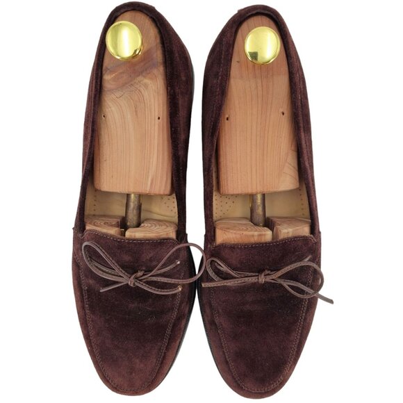 Martin Dingman Italy Brown Suede Dress Shoes Mens 10 Apron-toe Loafers Slip-ons main image 11